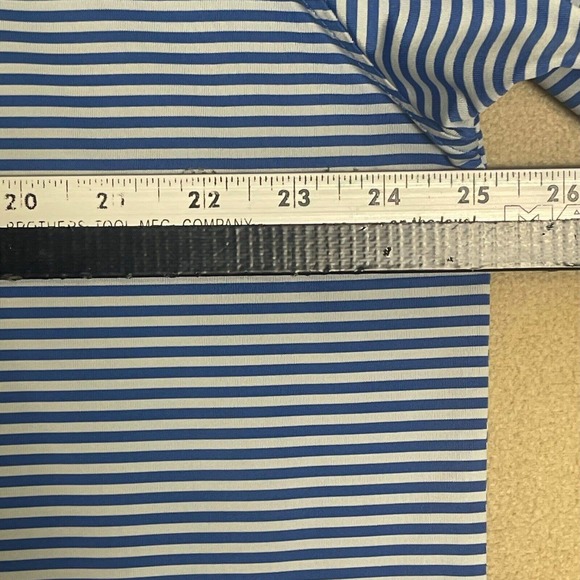 FootJoy Golf Polo Shirt Mens XL Blue Striped Relaxed Fit Flit Hem - Picture 5 of 11